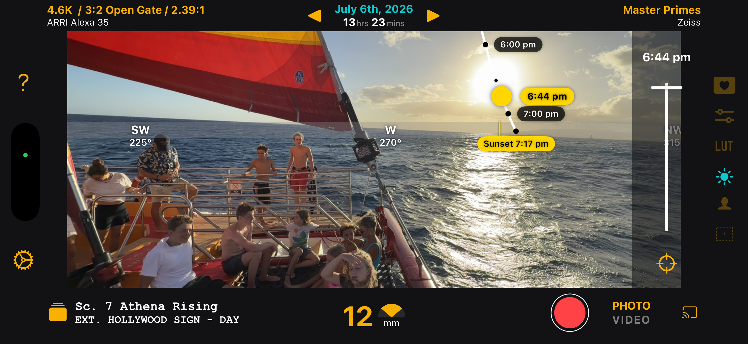 Helios Live-View tracing the sun's path over a live camera view in Hawaii