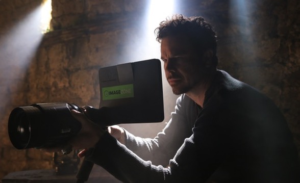 Jaron Presant ASC framing through Artemis Prime on the set of Poker Face